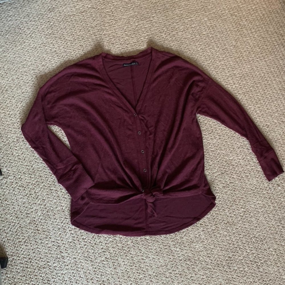 Maroon Abercrombie Cardigan